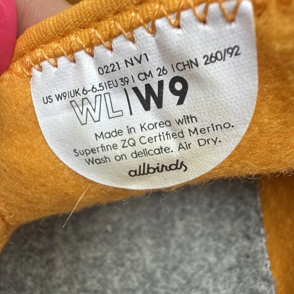 Allbirds Wool Loungers Womens Size 9 Yellow Casual Walking Slip On Shoes Loafers